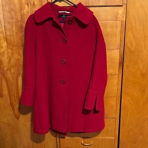 Chic Red Women's Cape Coat